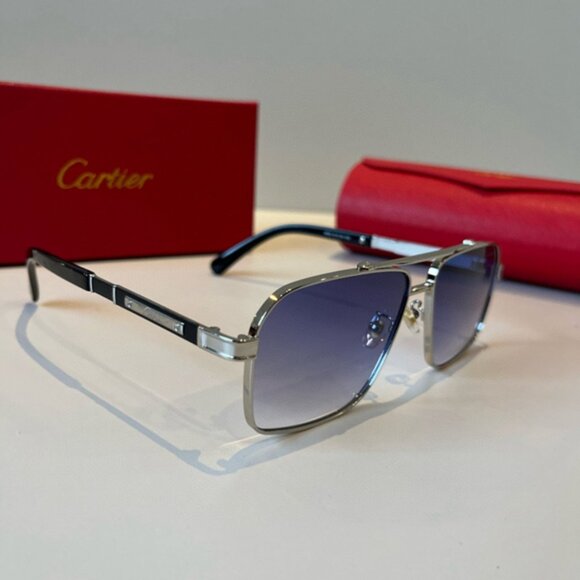 Cartier Women\'s Silver Metal Frame Sunglasses